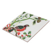 Vintage KerstRobin Tegeltje (Zijkant)