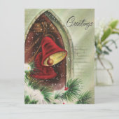 Vintage-kerstroebellengroeten Feestdagenkaart (Staand voorkant)