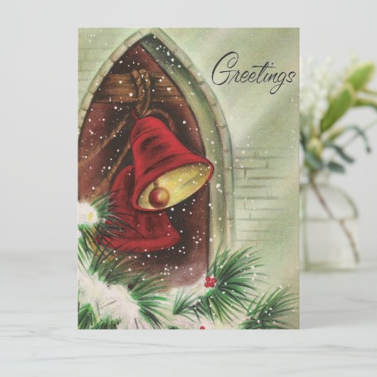 Vintage-kerstroebellengroeten Feestdagenkaart (Staand voorkant)