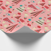 Vintage kerstroze cadeaupapier (Hoek)