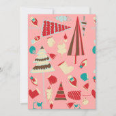 Vintage kerstroze feestdagenkaart (Voorkant)