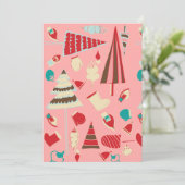 Vintage kerstroze feestdagenkaart (Staand voorkant)