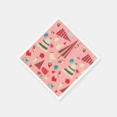 Vintage kerstroze servet (Hoek)