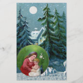 Vintage-kerstscène Briefpapier (Voorkant)