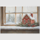 Vintage Kerstscène Gingerbread Decoupage Tissuepapier (Voorkant)