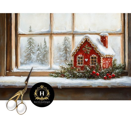 Vintage Kerstscène Gingerbread Decoupage Tissuepapier