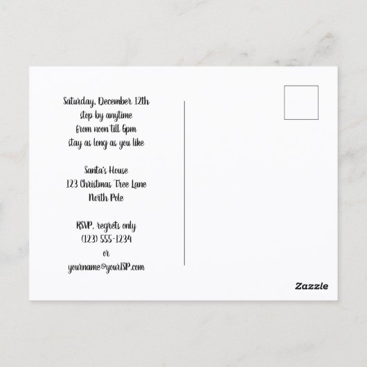 Vintage kerstscène met kerstman briefkaart (Achterkant)