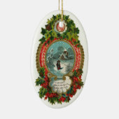Vintage kerstscene Oval Ornament (Rechts)