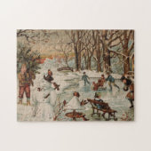 Vintage kerstscène schaatsen legpuzzel (Horizontaal)