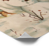 Vintage kerstscène schaatsen poster (Hoek)