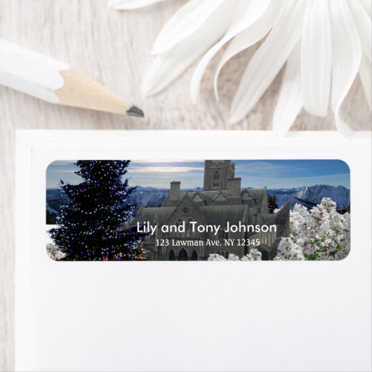 Vintage kerstscènemabel etiket (Insitu)