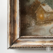 Vintage kerstschilderij Sinterklaas & rendier Poster