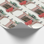 Vintage kerstschoorsteen cadeaupapier (Hoek)
