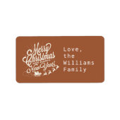 Vintage kerstscript TerraCotta Gift Label (Voorkant)