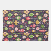 Vintage-kerstsierpatroon Theedoek (Horizontaal)