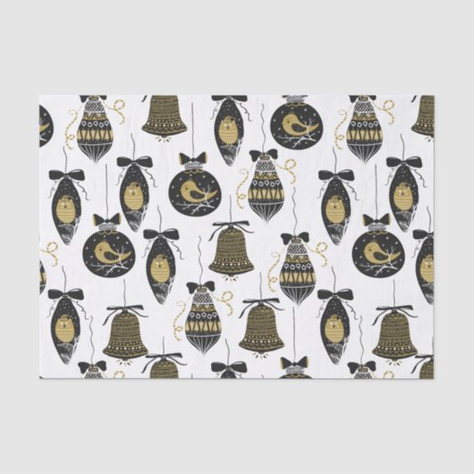 Vintage-kerstsierpatroonpapier Tissuepapier (Voorkant)