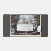 Vintage Kerstsleden, Central Park in de Winter Bureaumat (Keyboard & Muis)