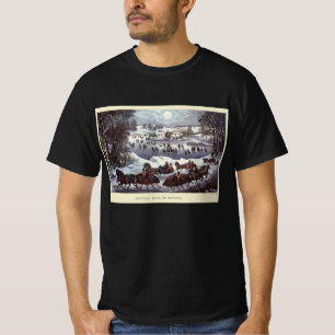 Vintage Kerstsleden, Central Park in de Winter T-shirt