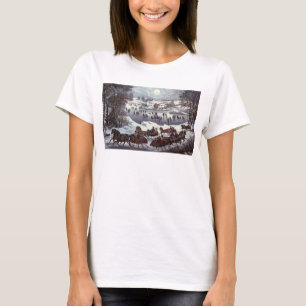Vintage Kerstsleden, Central Park in de Winter T-shirt