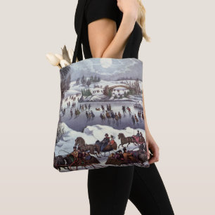 Vintage Kerstsleden, Central Park in de Winter Tote Bag