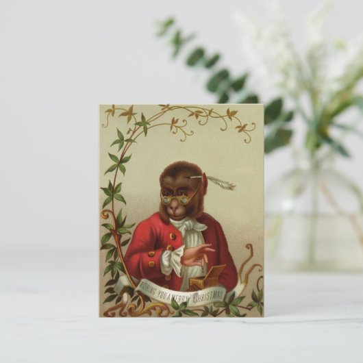 Vintage-kerstsleutel Feestdagenkaart (Staand voorkant)