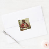 Vintage-kerstsleutel Vierkante Sticker (Envelop)