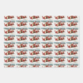 Vintage kerstsneeuw inpakpapier vel (Voorkant 3)