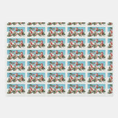 Vintage kerstsneeuw inpakpapier vel (Voorkant)