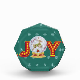 Vintage kerstsneeuw wereldbol rendiersnowflakes fotoblokken