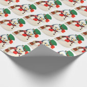 Vintage kerstsneeuwfeest cadeaupapier (Hoek)