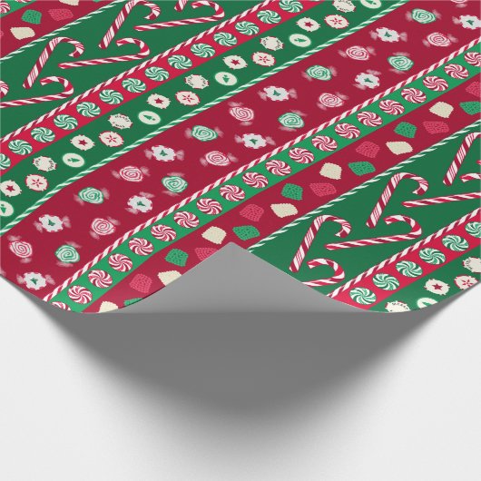 Vintage kerstSnoepjes Cadeaupapier (Hoek)