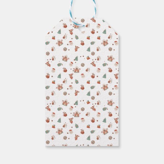 Vintage kerstsnoepriet cadeaulabel (Achterkant)