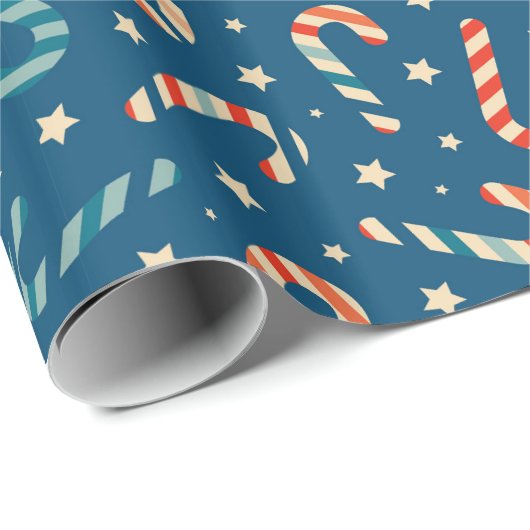 Vintage kerstsnoepriet cadeaupapier (Rol Hoek)