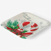 Vintage kerstsnoeprietretro-bord papieren bordje (Gebogen)