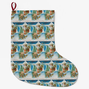 Vintage kerstsnow santa grote kerstsok