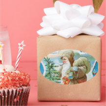 Vintage kerstsnow santa