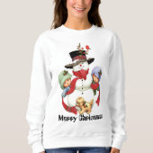 Vintage kerstsnowman en kinder kerstzweet trui (Voorkant)