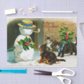 Vintage kerstsnowman-kattenweefsel tissuepapier (Craft)