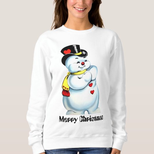 Vintage kerstsnowman, sweatshirt (Voorkant)
