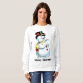 Vintage kerstsnowman, sweatshirt (Voorkant volledig)