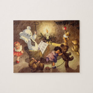 Vintage kerstspeelgoed, danspoppen, Teddy Bears Legpuzzel