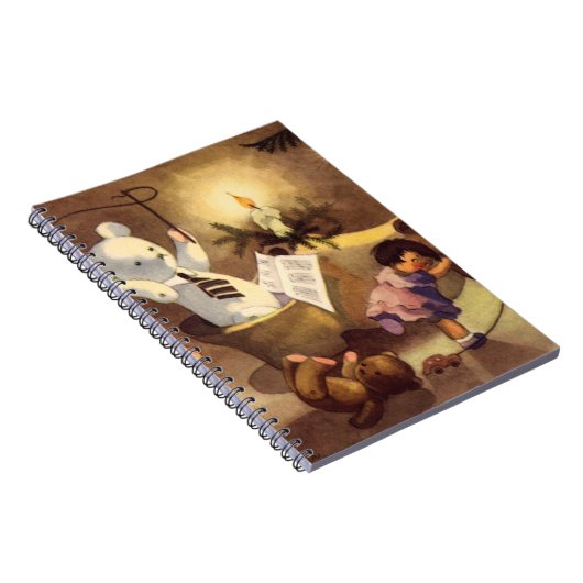 Vintage kerstspeelgoed, danspoppen, Teddy Bears Notitieboek (Rechterzijde)