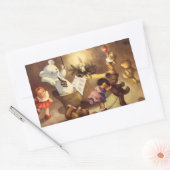 Vintage kerstspeelgoed, danspoppen, Teddy Bears Rechthoekige Sticker (Envelop)