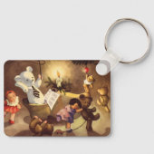 Vintage kerstspeelgoed, danspoppen, Teddy Bears Sleutelhanger (Voorkant)