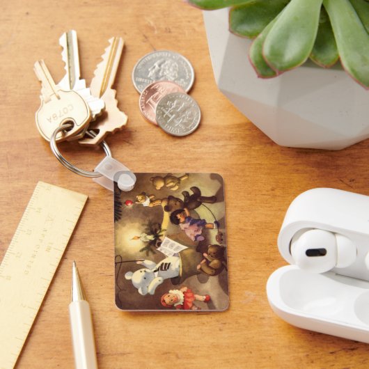 Vintage kerstspeelgoed, danspoppen, Teddy Bears Sleutelhanger (Bureau)