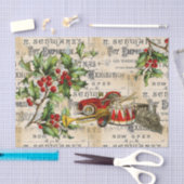 Vintage-kerstspeelgoed en holly-weefselpapier tissuepapier (Craft)