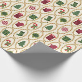 Vintage kerstspots cadeaupapier (Hoek)