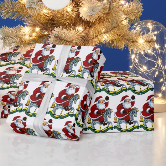 Vintage kerststaarpaard met kerststaarten cadeaupapier (Feestdagen)