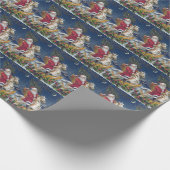 Vintage kerststaarpaard met kerststaarten cadeaupapier (Hoek)