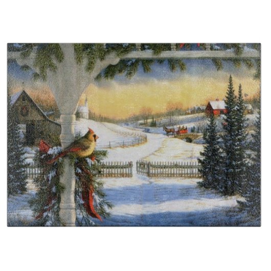 Vintage kerststaartwarensnijbord snijplank (Voorkant)